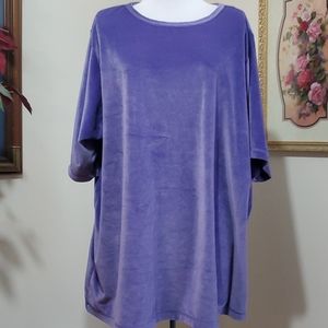 Vintage Super Soft Purple Pull-over Blouse - 1X